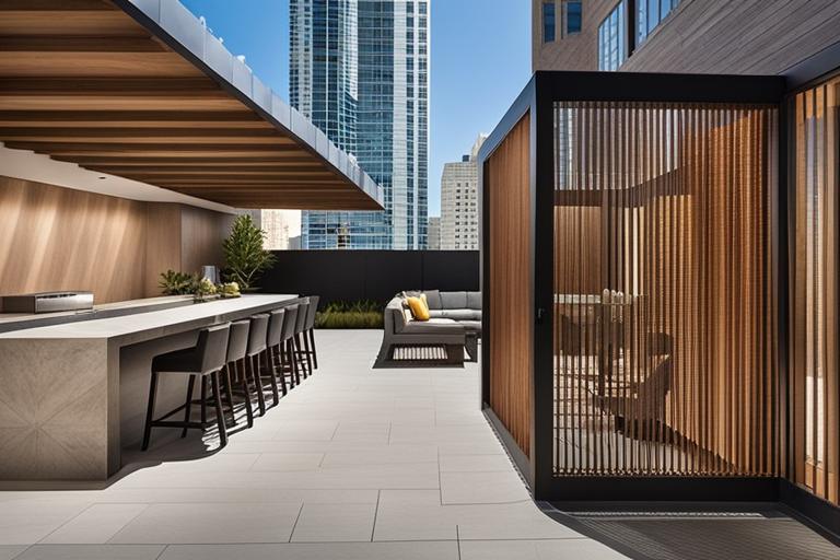 The featured image should contain an aesthetically pleasing outdoor patio in a San Francisco skyscra